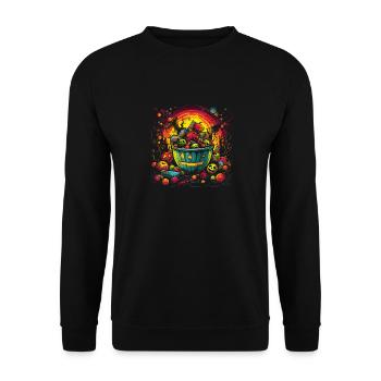 Halloween citrouille motif bol de bonbons comme - Sweat-shirt Unisexe - noir - Devant - Alina (178cm) & Michal (187cm)