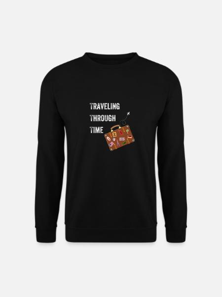 Koffer für Zeitreisende - Vintage Travel Design - Unisex Pullover - Schwarz
