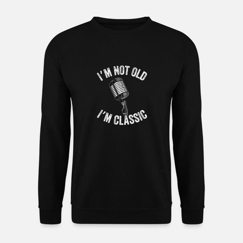 Retro Mic Masterpiece - Vintage Mikrofon Sammeln - Unisex Pullover - Schwarz