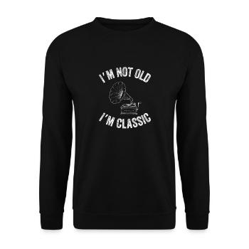Original Vinyl Vibes - Classic Turntable Design - Unisex Sweatshirt - black - Front - Alina (178cm) & Michal (187cm)