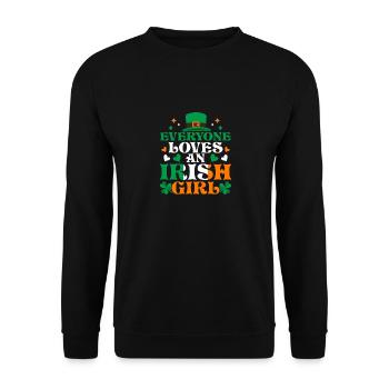 Everyone Loves An Irish Girl - Unisex Pullover - Schwarz - Vorne - Alina (178cm) & Michal (187cm)