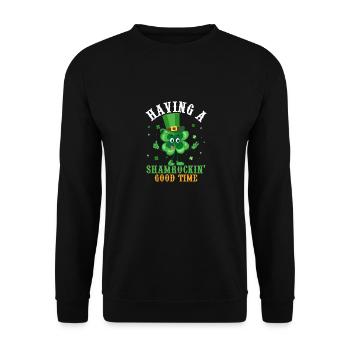 Having A Shamrockin' Good Time - Unisex Sweatshirt - black - Front - Alina (178cm) & Michal (187cm)