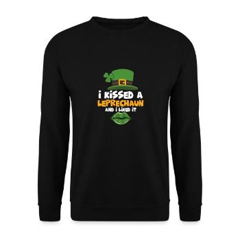 I Kissed A Leprechaun And I Liked It - Unisex Pullover - Schwarz - Vorne - Alina (178cm) & Michal (187cm)