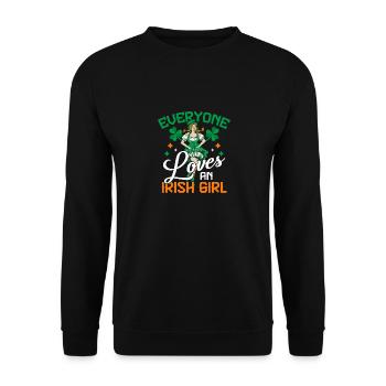 Everyone Loves An Irish Girl - Unisex Pullover - Schwarz - Vorne - Alina (178cm) & Michal (187cm)