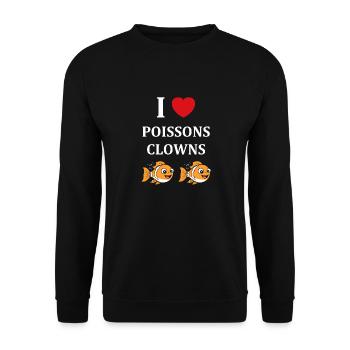 Humour petit poisson clown - Sweat-shirt Unisexe - noir - Devant - Alina (178cm) & Michal (187cm)