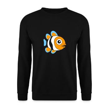 Humour petit poisson clown - Sweat-shirt Unisexe - noir - Devant - Alina (178cm) & Michal (187cm)