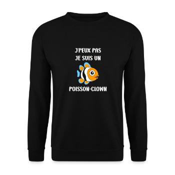 Humour petit poisson clown - Sweat-shirt Unisexe - noir - Devant - Alina (178cm) & Michal (187cm)