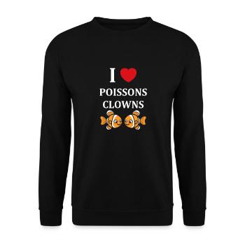 Humour petit poisson clown - Sweat-shirt Unisexe - noir - Devant - Alina (178cm) & Michal (187cm)