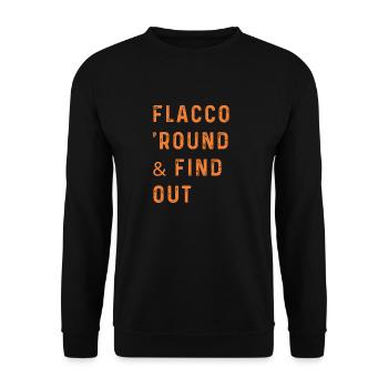 Flacco 'Round & Find Out - T-shirt audacieux - Sweat-shirt Unisexe - noir - Devant - Alina (178cm) & Michal (187cm)
