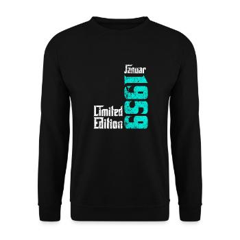 Januar 1959 65. Geburtstag Limited Edition - Unisex Pullover - Schwarz - Vorne - Alina (178cm) & Michal (187cm)