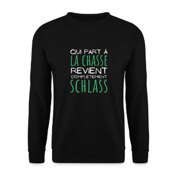 Chasseur qui part à la chasse revient schlass - Sweat-shirt Unisexe - noir - Devant - Alina (178cm) & Michal (187cm)