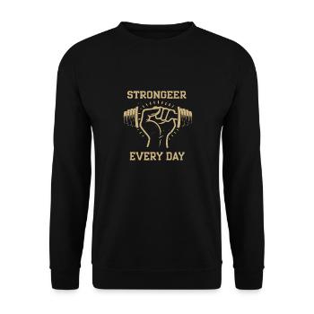 FITNESSSTUDIO JEDEN TAG - Unisex Pullover - Schwarz - Vorne - Alina (178cm) & Michal (187cm)