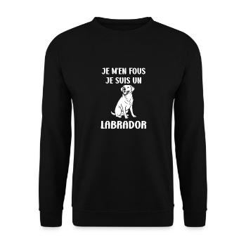 Petit chien humour labrador - Sweat-shirt Unisexe - noir - Devant - Alina (178cm) & Michal (187cm)
