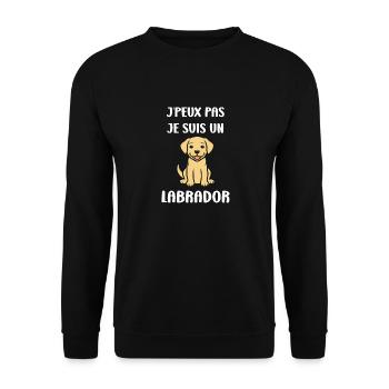 Petit chien humour labrador - Sweat-shirt Unisexe - noir - Devant - Alina (178cm) & Michal (187cm)
