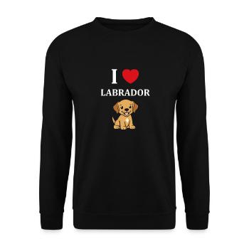 Petit chien humour labrador - Sweat-shirt Unisexe - noir - Devant - Alina (178cm) & Michal (187cm)