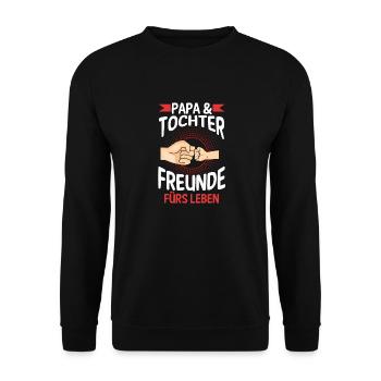 Papa Tochter Vater Familie Geschenk - Unisex Pullover - Schwarz - Vorne - Alina (178cm) & Michal (187cm)