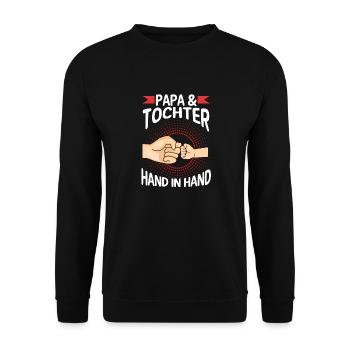 Papa Tochter Vater Familie Geschenk - Unisex Pullover - Schwarz - Vorne - Alina (178cm) & Michal (187cm)