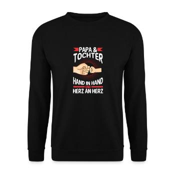 Papa Tochter Vater Familie Geschenk - Unisex Pullover - Schwarz - Vorne - Alina (178cm) & Michal (187cm)