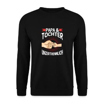 Papa Tochter Vater Familie Geschenk - Unisex Pullover - Schwarz - Vorne - Alina (178cm) & Michal (187cm)
