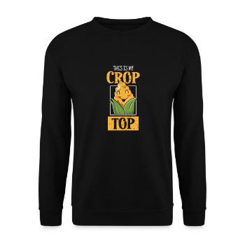 This Is My Crop Top Corn Farmer Crop Duster - Unisex Sweatshirt - black - Front - Alina (178cm) & Michal (187cm)
