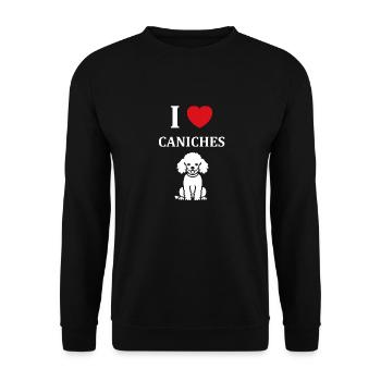 Humour chien petit caniche - Sweat-shirt Unisexe - noir - Devant - Alina (178cm) & Michal (187cm)
