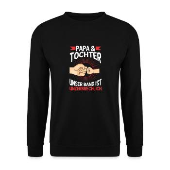 Papa Tochter Vater Familie Geschenk - Unisex Pullover - Schwarz - Vorne - Alina (178cm) & Michal (187cm)