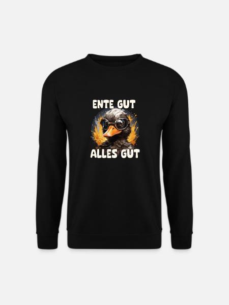 Lustige Ente mit Spruch - Unisex Pullover - Schwarz