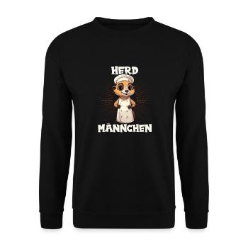 Erdmännchen kochen Koch Kochmütze Herdmännchen - Unisex Pullover - Schwarz - Vorne - Alina (178cm) & Michal (187cm)
