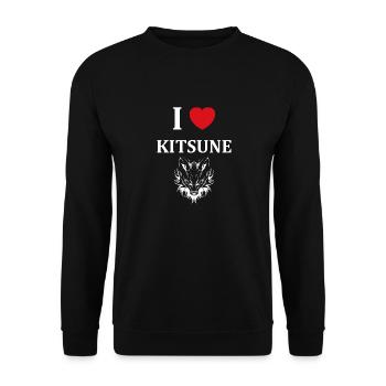 Kitsune Japanese Little Fox Humor - Unisex Sweatshirt - black - Front - Alina (178cm) & Michal (187cm)