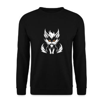 Kitsune Japanese Little Fox Humor - Unisex Sweatshirt - black - Front - Alina (178cm) & Michal (187cm)