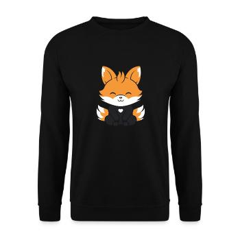 Kitsune Japanese Little Fox Humor - Unisex Sweatshirt - black - Front - Alina (178cm) & Michal (187cm)