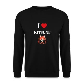 Kitsune Japanese Little Fox Humor - Unisex Sweatshirt - black - Front - Alina (178cm) & Michal (187cm)