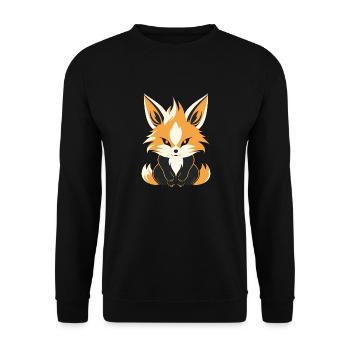 Kitsune Japanese Little Fox Humor - Unisex Sweatshirt - black - Front - Alina (178cm) & Michal (187cm)