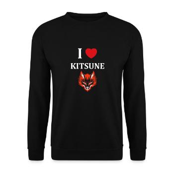Kitsune Japanese Little Fox Humor - Unisex Sweatshirt - black - Front - Alina (178cm) & Michal (187cm)