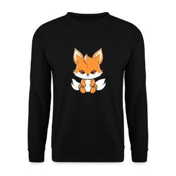 Kitsune Japanese Little Fox Humor - Unisex Sweatshirt - black - Front - Alina (178cm) & Michal (187cm)