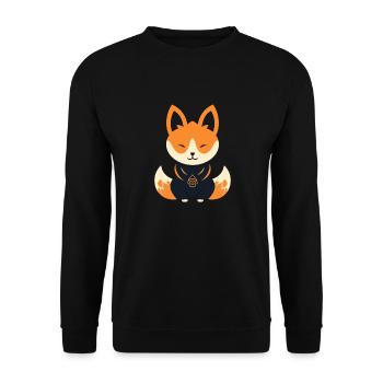 Kitsune Japanese Little Fox Humor - Unisex Sweatshirt - black - Front - Alina (178cm) & Michal (187cm)
