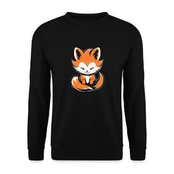 Kitsune Japanese Little Fox Humor - Unisex Sweatshirt - black - Front - Alina (178cm) & Michal (187cm)