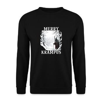 Krampus T | Costume de Krampus | Père Noël - Sweat-shirt Unisexe - noir - Devant - Alina (178cm) & Michal (187cm)