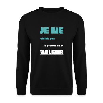 Männer, Frauen, Humorvoll, Humorvolles T-Shirt-Geschenk - Unisex Pullover - Schwarz - Vorne - Alina (178cm) & Michal (187cm)