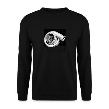 its Turbo Time - Vintage Boost Design - Unisex Sweatshirt - black - Front - Alina (178cm) & Michal (187cm)
