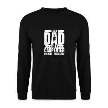 Papa charpentier intrépide - Maître des outils et du cœur - Sweat-shirt Unisexe - noir - Devant - Alina (178cm) & Michal (187cm)