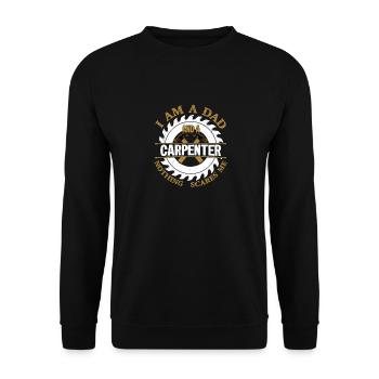Carpentry Dad - Crafting Confidence Daily - Unisex Pullover - Schwarz - Vorne - Alina (178cm) & Michal (187cm)