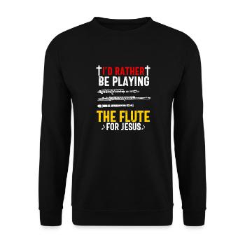 Flûtiste Chrétien Femmes Filles Hommes Flûtiste - Sweat-shirt Unisexe - noir - Devant - Alina (178cm) & Michal (187cm)