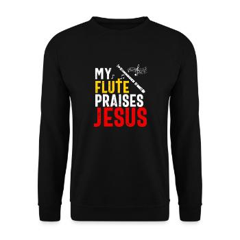 Flûtiste Chrétien Femmes Filles Hommes Flûtiste - Sweat-shirt Unisexe - noir - Devant - Alina (178cm) & Michal (187cm)