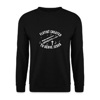Flûtiste Chrétien Femmes Filles Hommes Flûtiste - Sweat-shirt Unisexe - noir - Devant - Alina (178cm) & Michal (187cm)