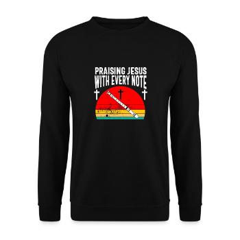 Flûtiste Chrétien Femmes Filles Hommes Flûtiste - Sweat-shirt Unisexe - noir - Devant - Alina (178cm) & Michal (187cm)