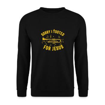 Trompettiste Chrétien Musique Culte Amusant - Sweat-shirt Unisexe - noir - Devant - Alina (178cm) & Michal (187cm)
