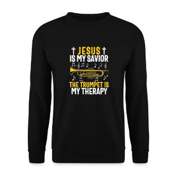 Trompettiste Chrétien Musique Culte Amusant - Sweat-shirt Unisexe - noir - Devant - Alina (178cm) & Michal (187cm)