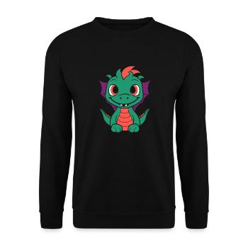 Bébé dragon - Sweat-shirt Unisexe - noir - Devant - Alina (178cm) & Michal (187cm)