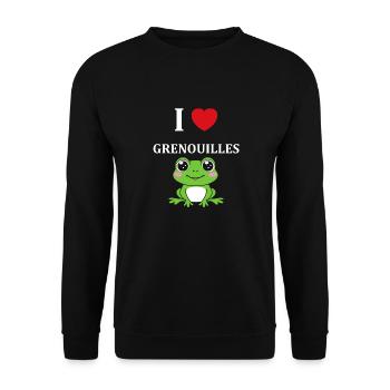 Petite grenouille - Sweat-shirt Unisexe - noir - Devant - Alina (178cm) & Michal (187cm)